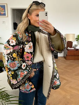 Flower Elegant Printed Coat