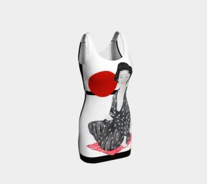 Geisha Girl Seated in the Sun Bodycon Dress