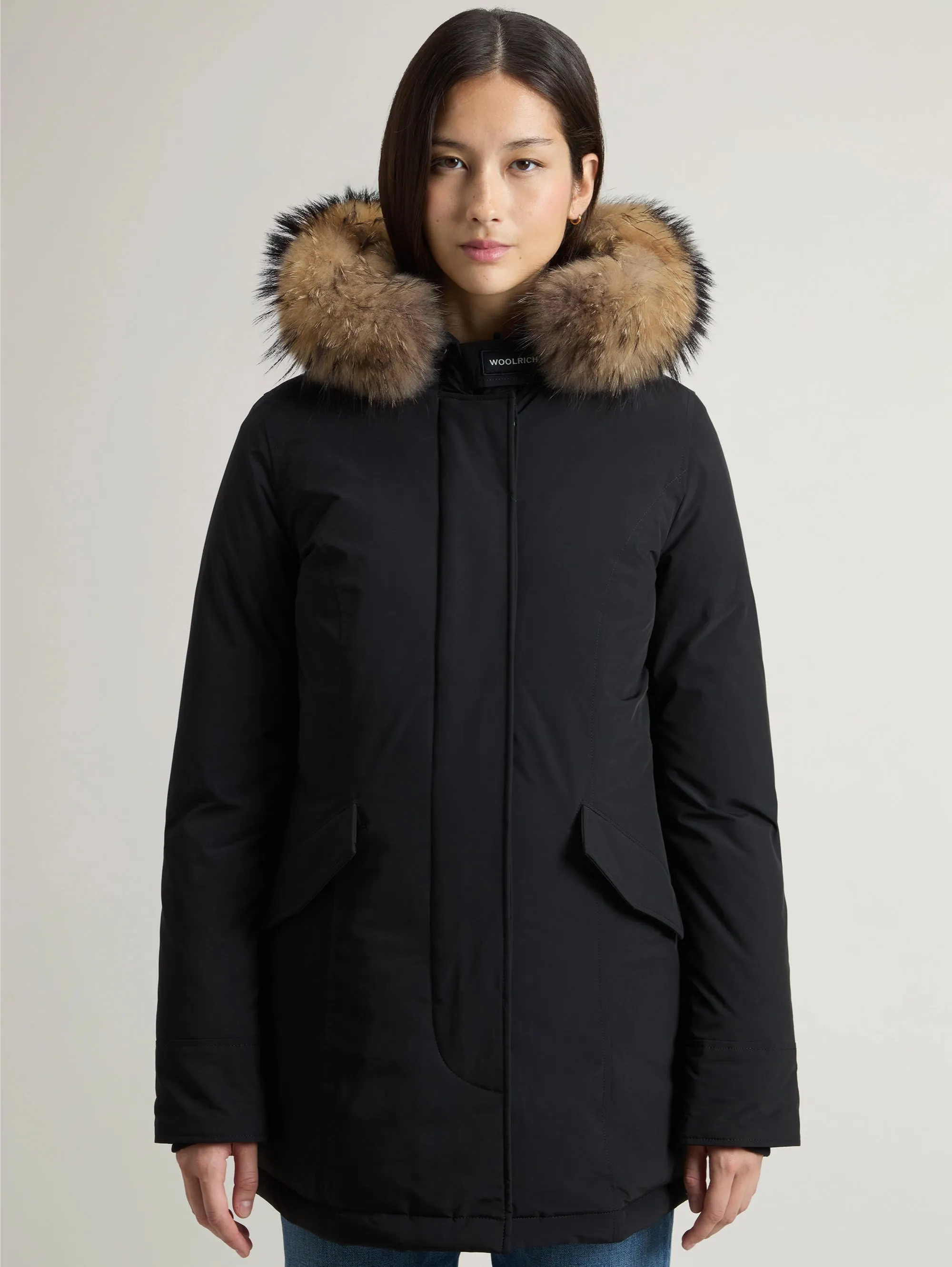 Giaccone Luxury Parka con Pelliccia Nero