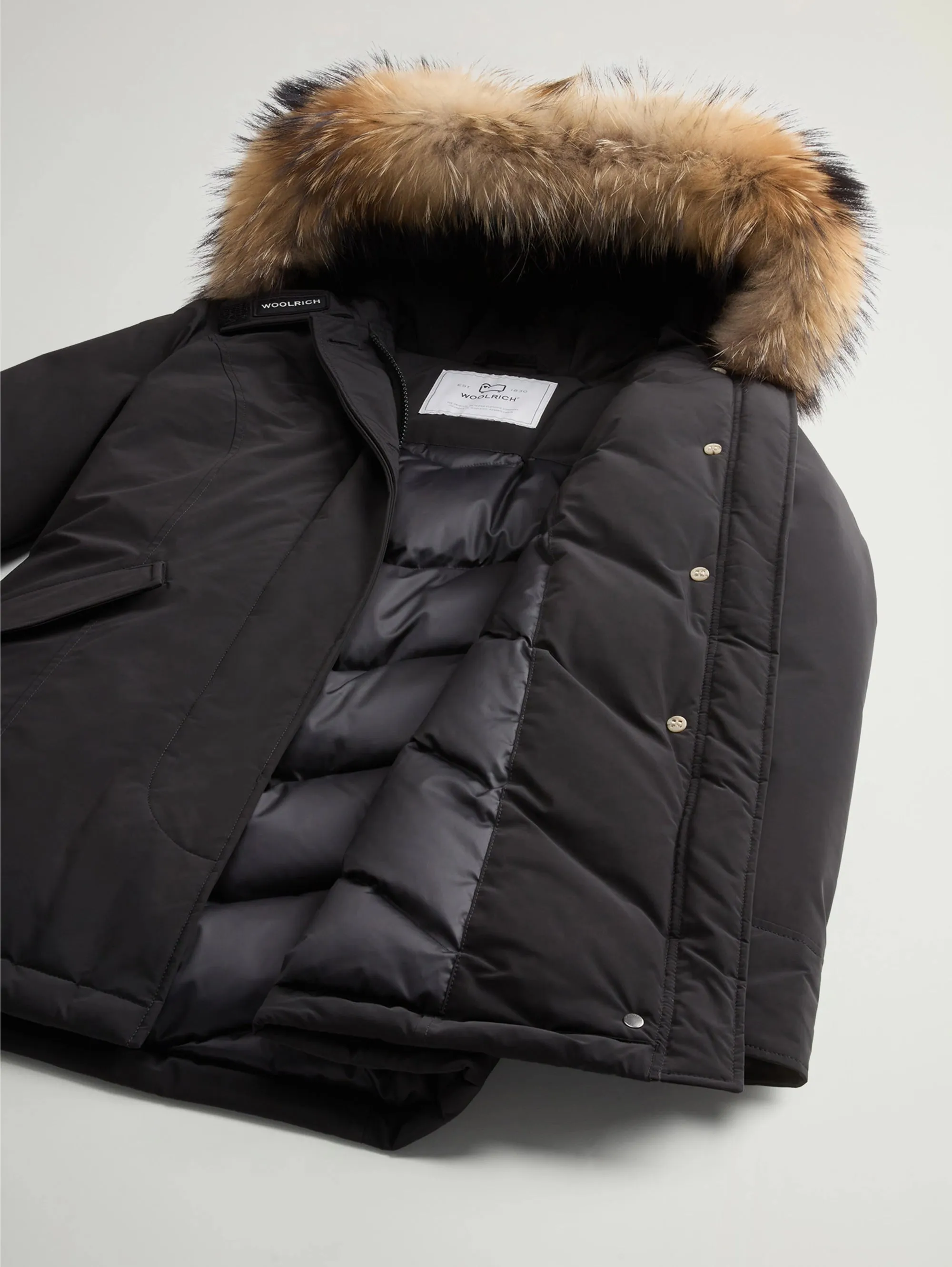 Giaccone Luxury Parka con Pelliccia Nero