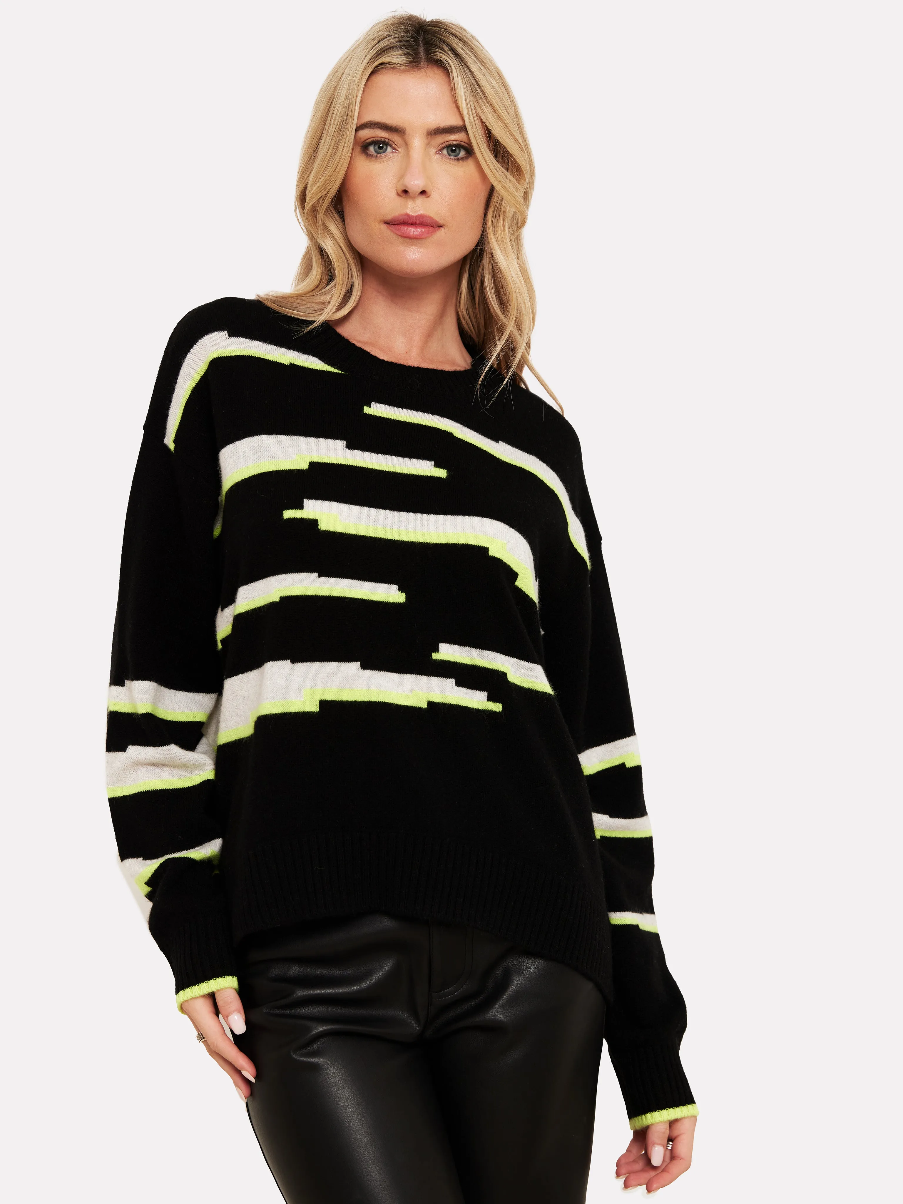 Glitch Zebra Cashmere Crew Neck