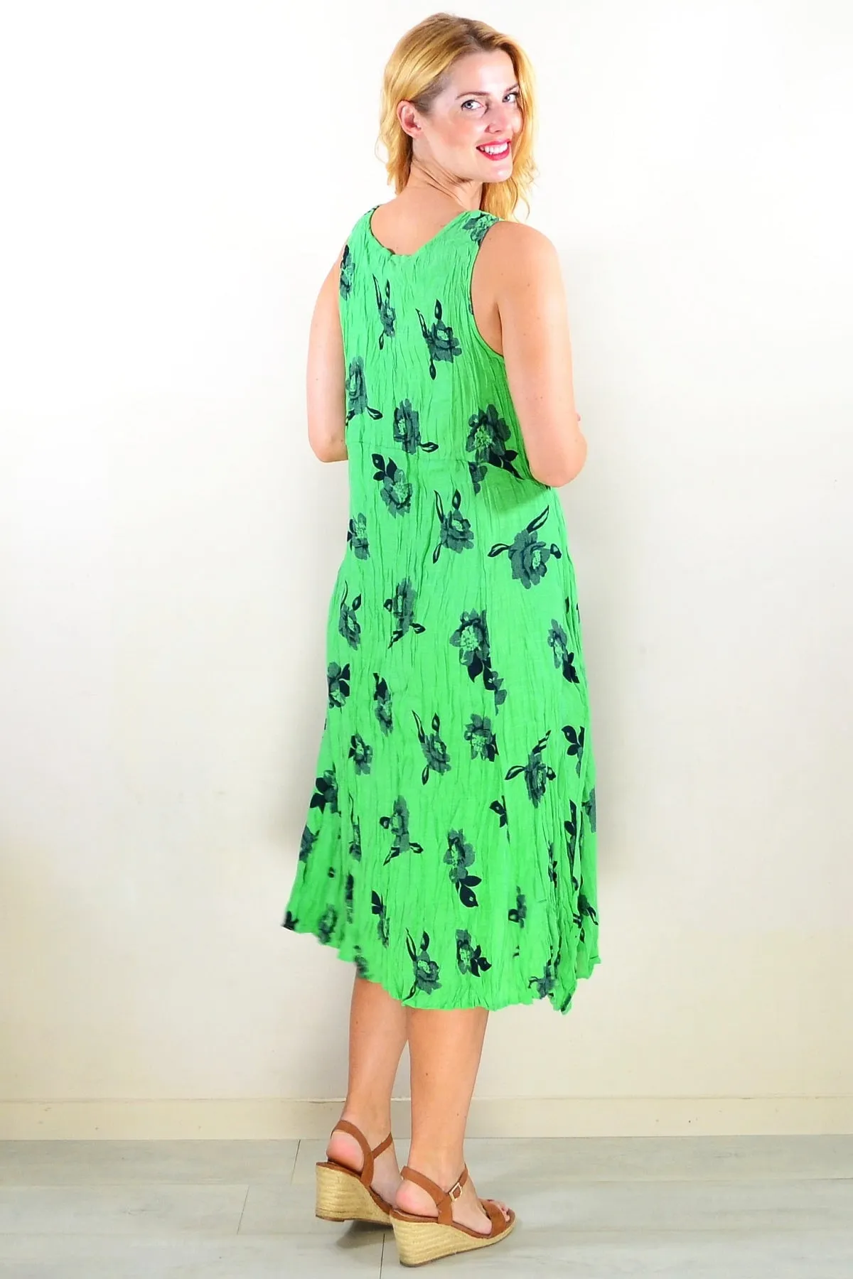 Green Sleeveless Tunic Dress