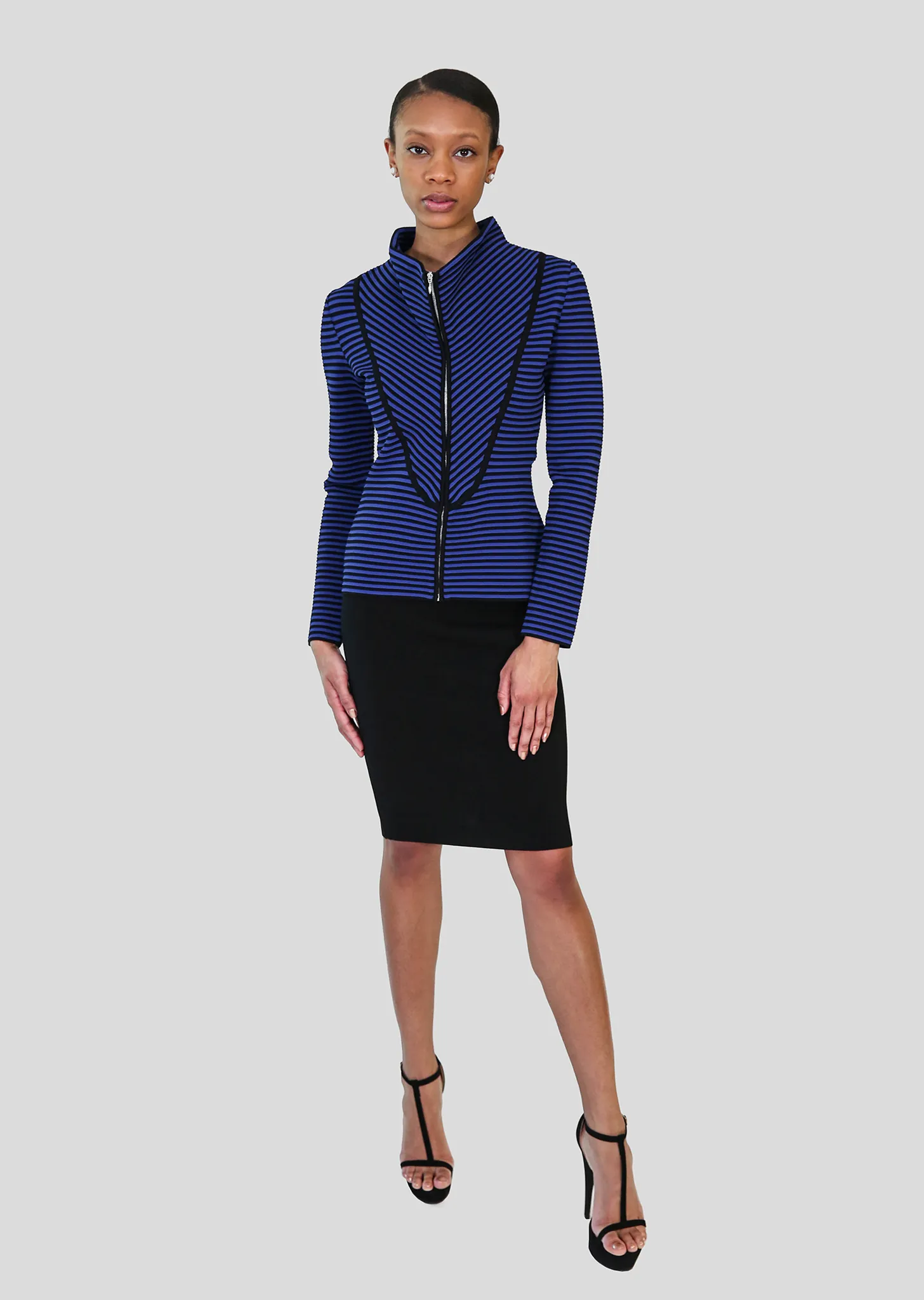 Heloise - Ottoman Knit Jacket with Cowl Neck