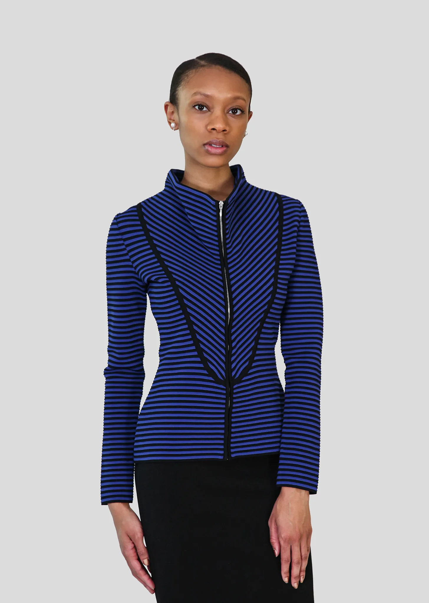 Heloise - Ottoman Knit Jacket with Cowl Neck