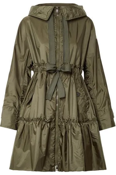 Hooded Ruffled Shell Jacket