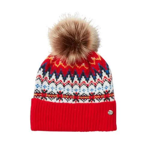 Joules | Shetland Fair Isle Hat | Women's | Red