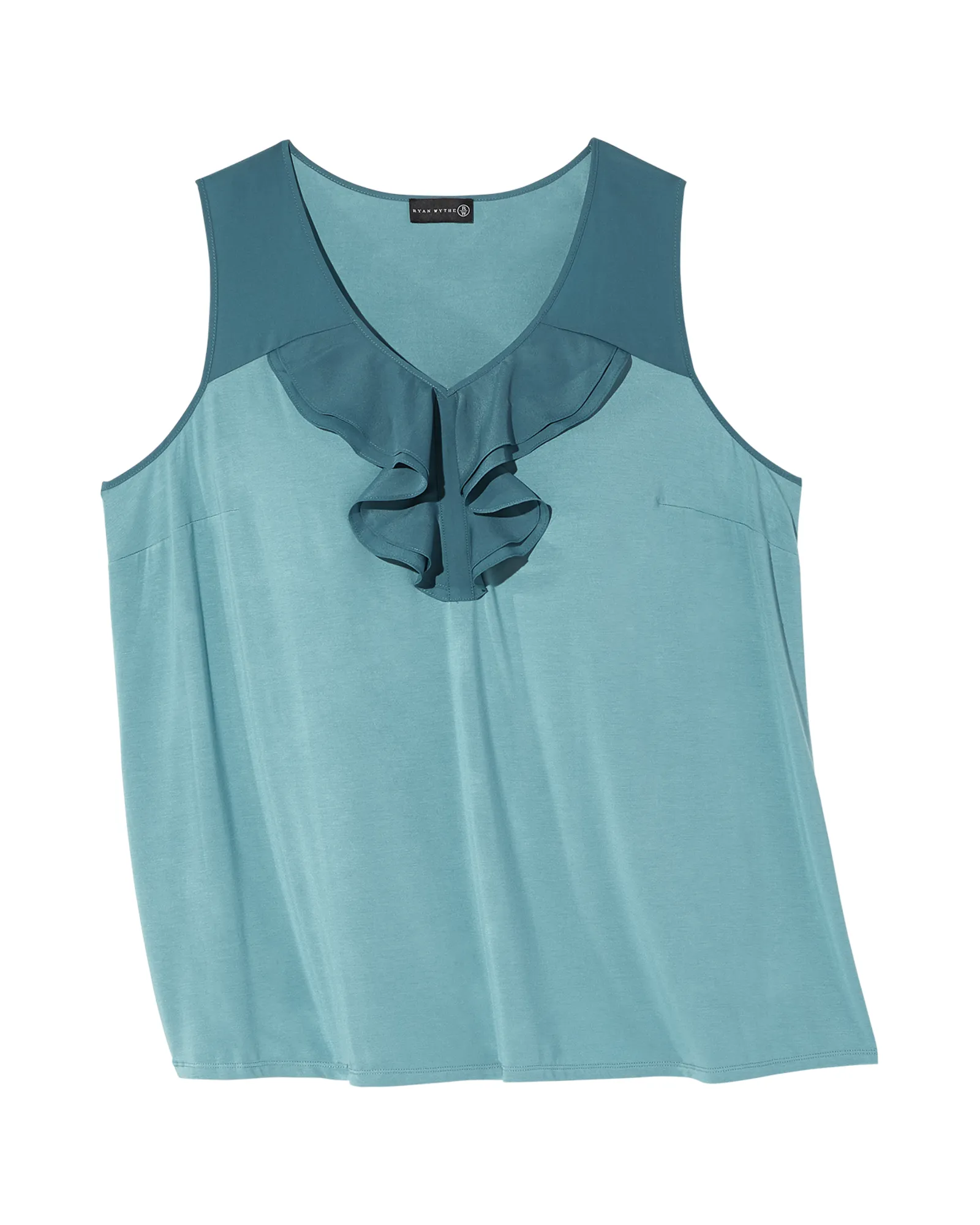 Kenzie Sleeveless Ruffle Tank | Turquoise