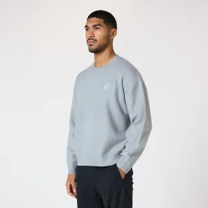 Knit Initial Crewneck | Light Grey