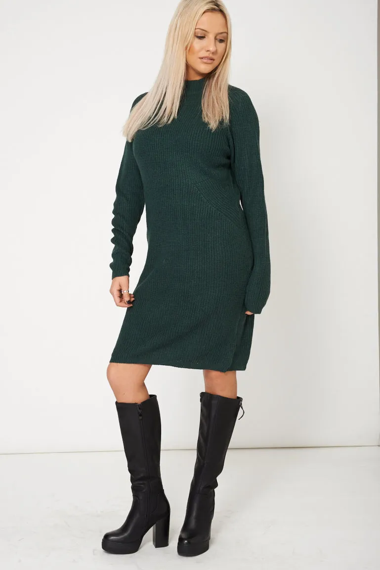 Knitted Long Green Jumper Dress