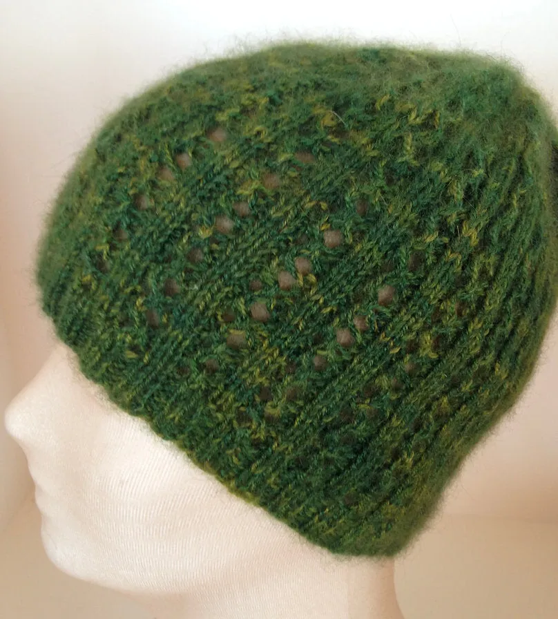 Knitting Pattern Double Lace Rib Hat