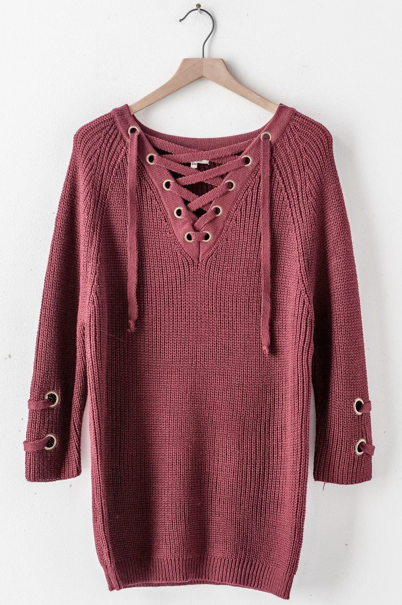 Lace-Up Sweater