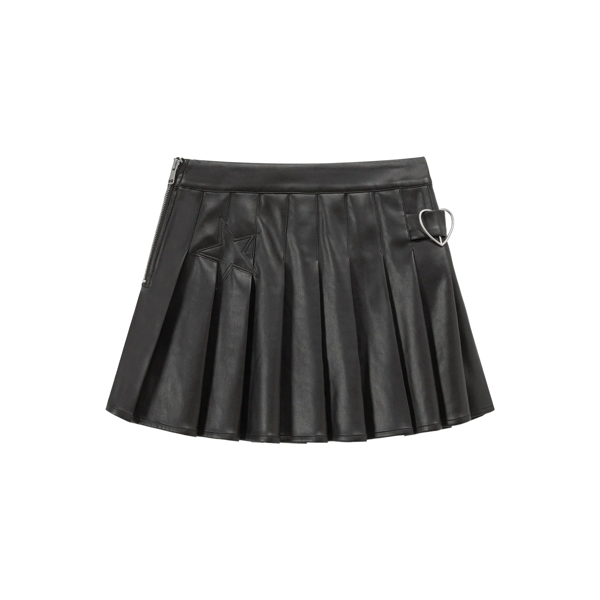 Leather Pleated Skirt