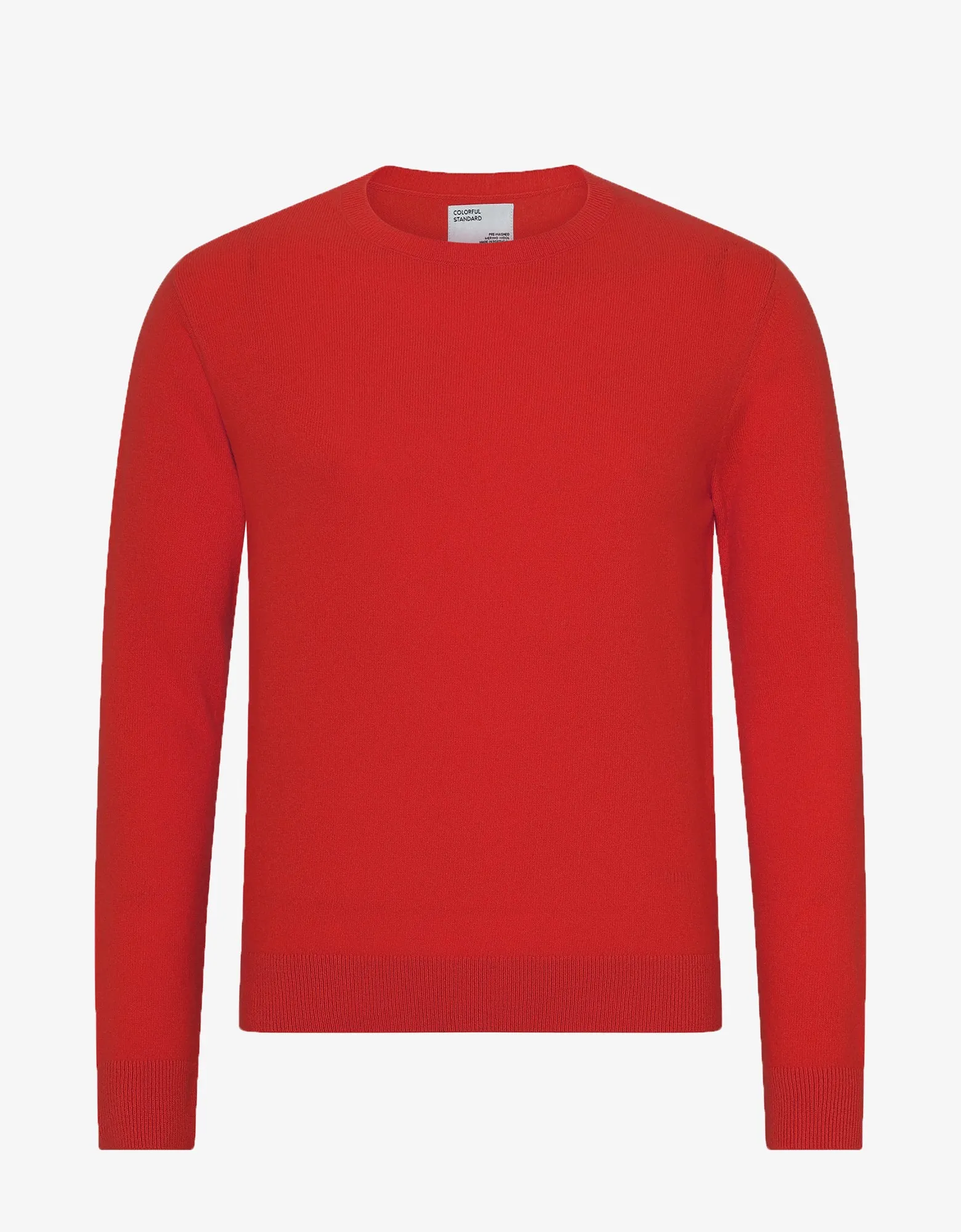 Light Merino Wool Crew - Scarlet Red