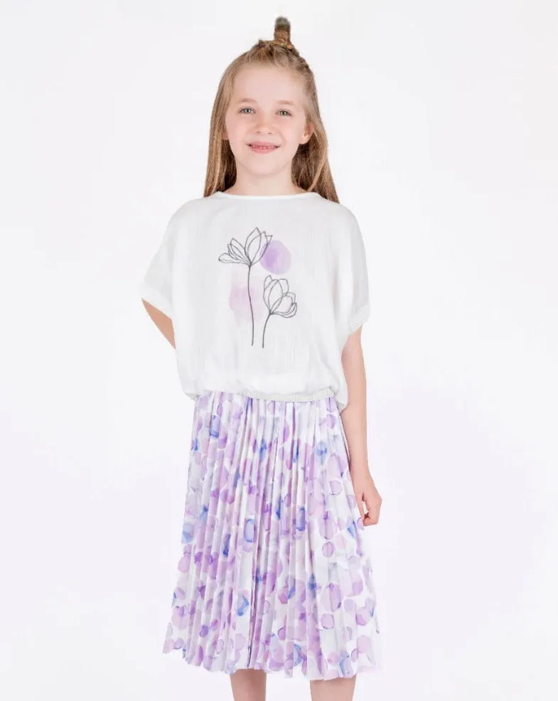 Lilac Flower Girls Casual Set