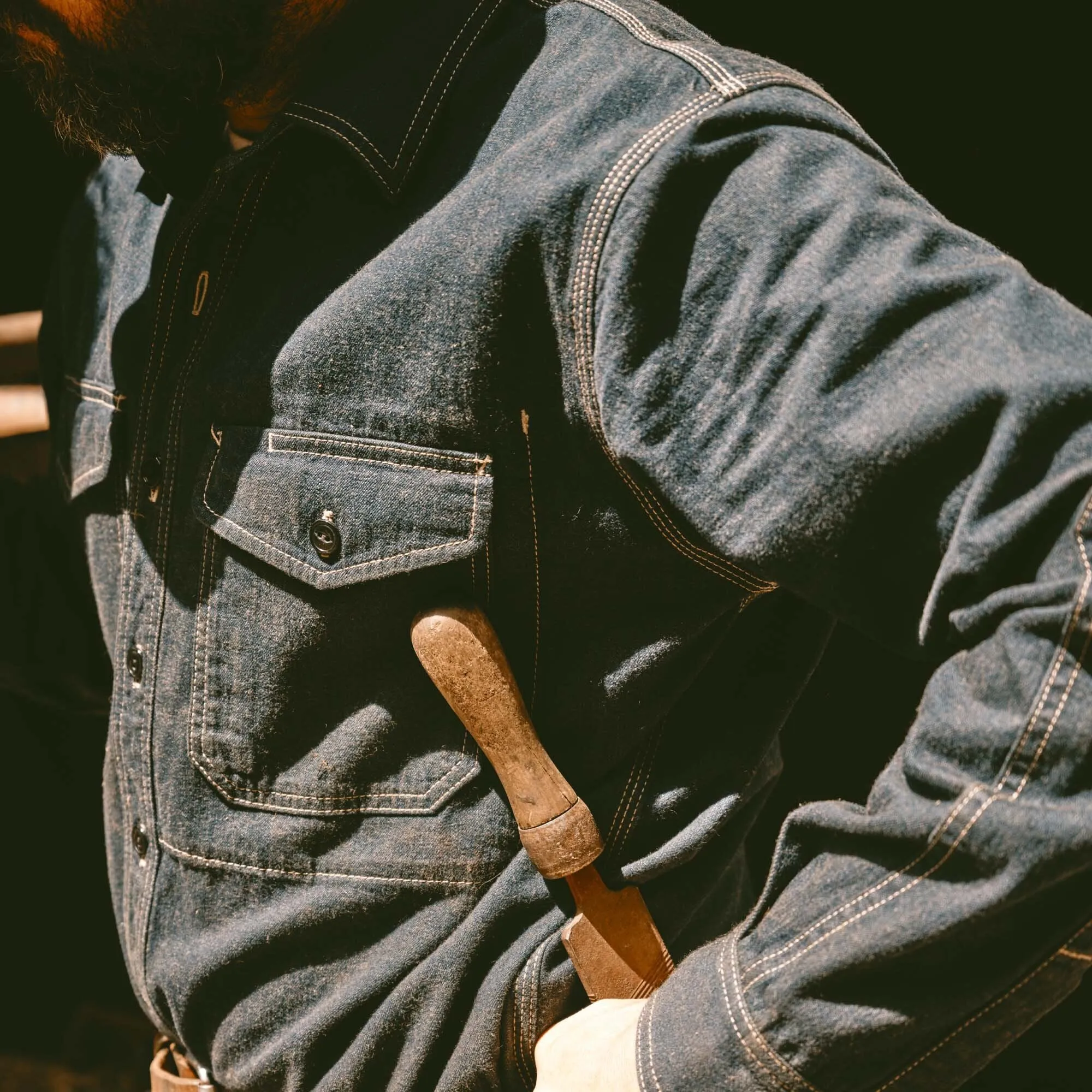 LINED DENIM WORK SHIRT