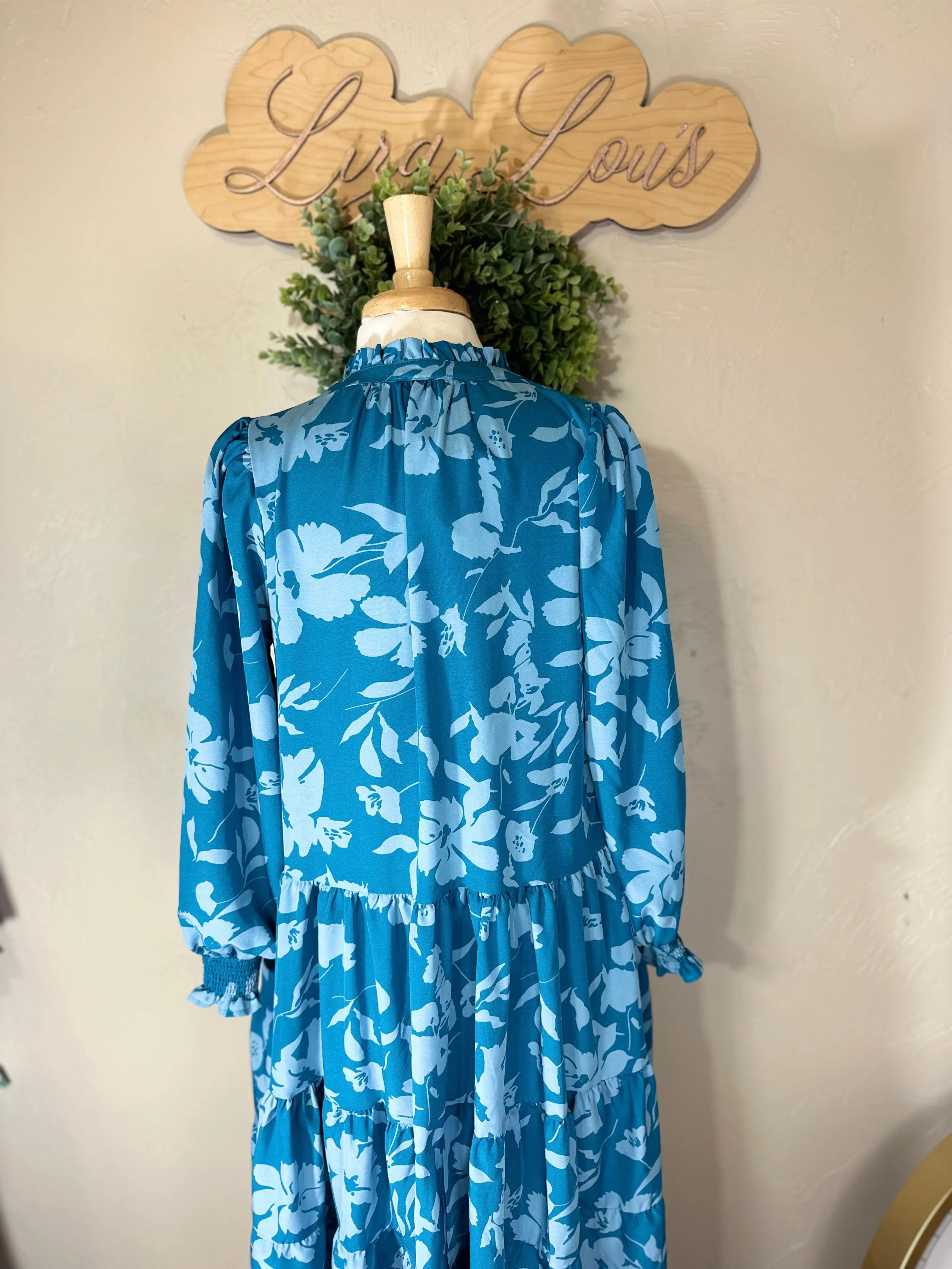 Liza Lou’s Turquoise Mix Long Tunic Top Dress