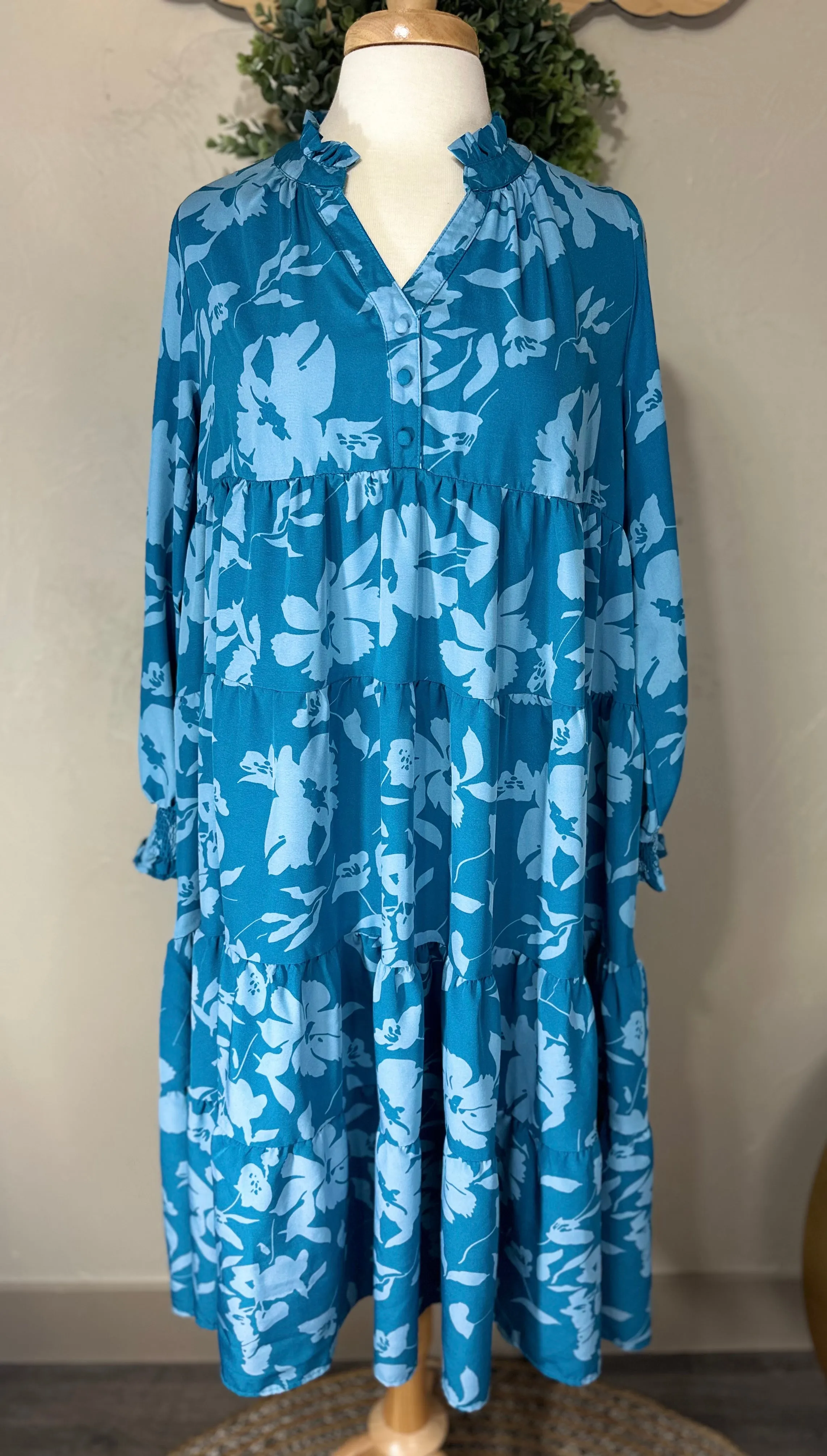 Liza Lou’s Turquoise Mix Long Tunic Top Dress