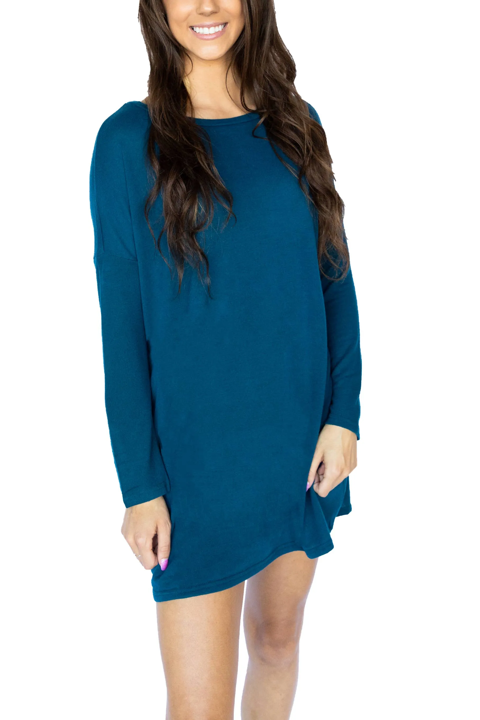 Long Sleeve Scoop Neck Sweater Tunic