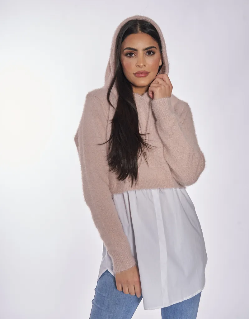 Luxe Sport Knit Hooded Jumper