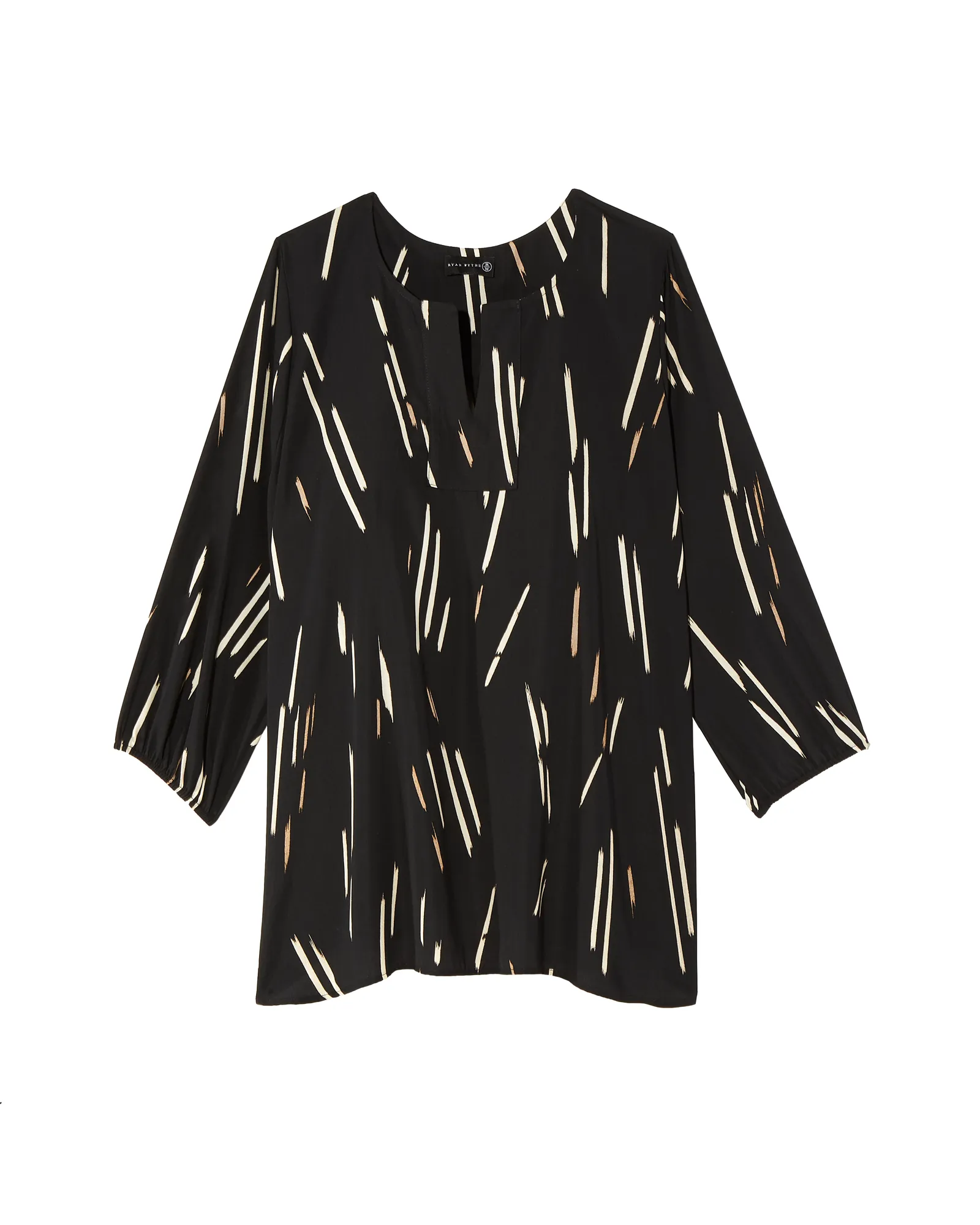 Maria 3/4 Balloon Sleeve Blouse | Black / White