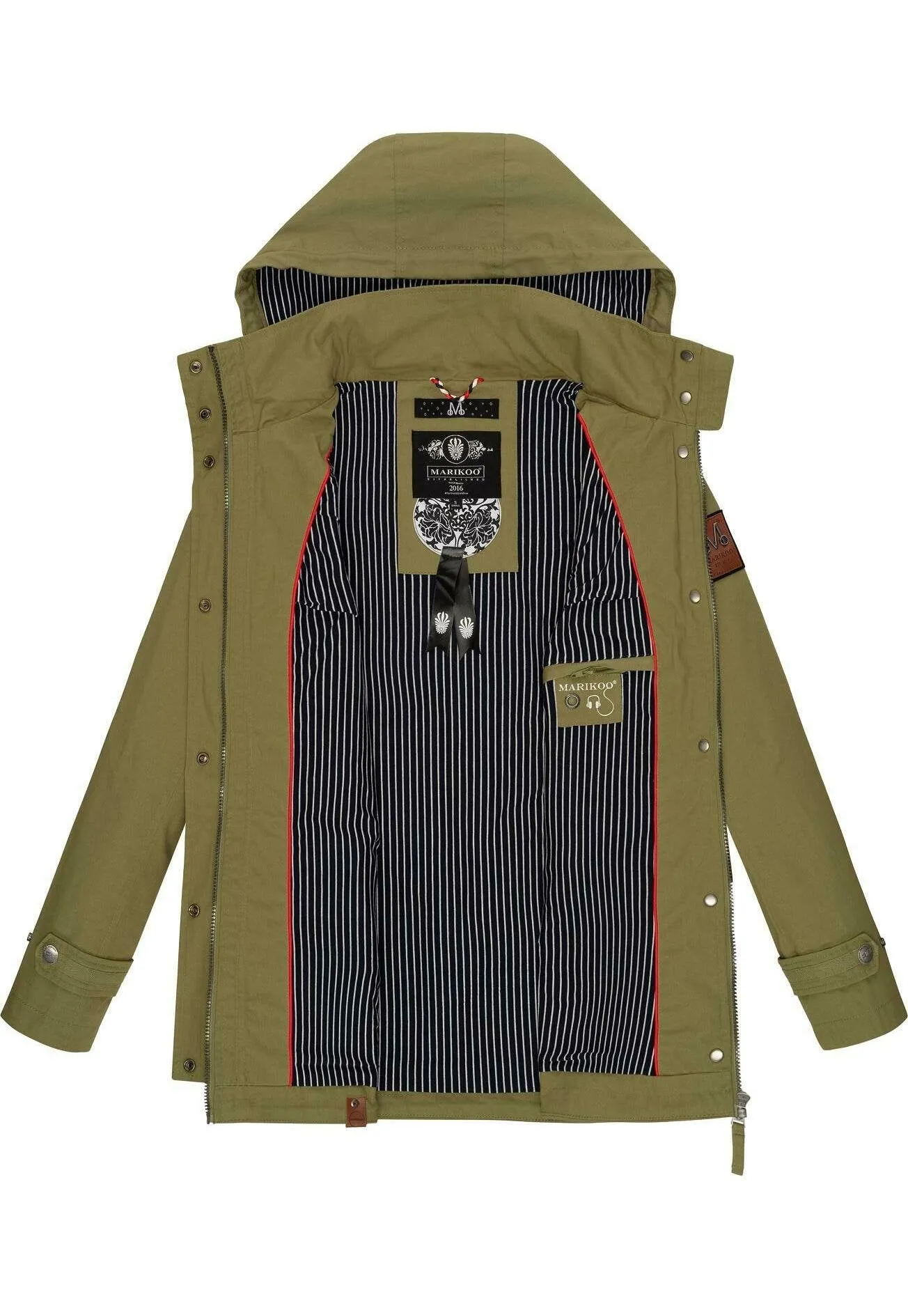 Marikoo parka with hood, green