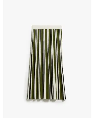 Max Mara Editta Pleated Stripe Knit Skirt