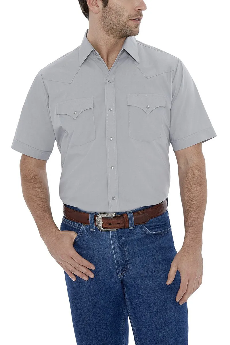 Men's Ely Cattleman Short Sleeve Solid Western Snap Shirt