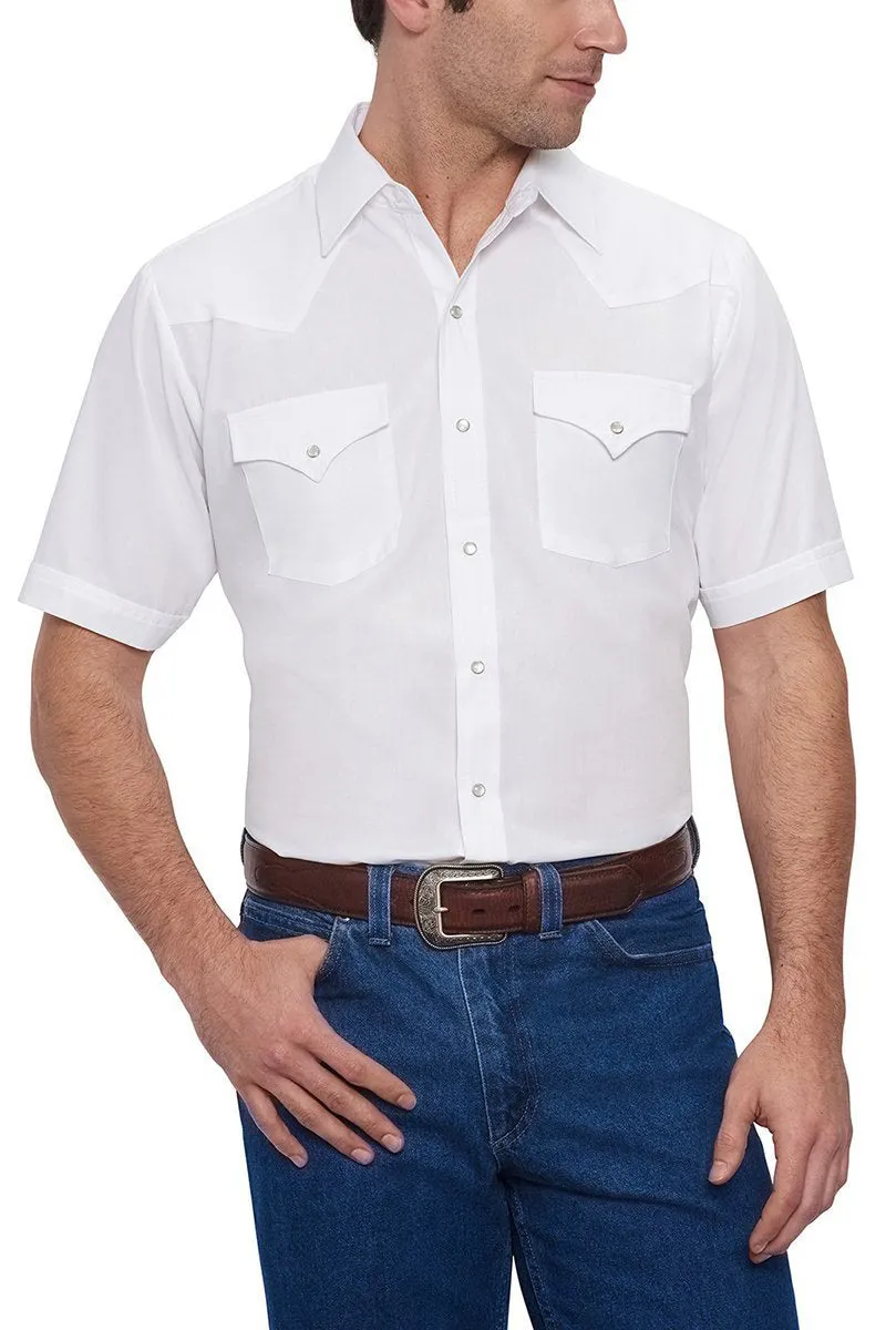 Men's Ely Cattleman Short Sleeve Solid Western Snap Shirt