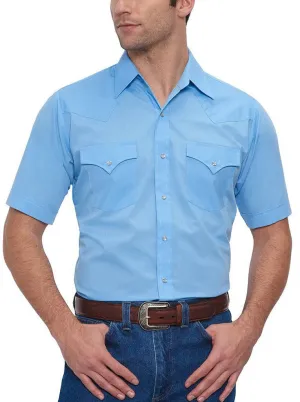 Men's Ely Cattleman Short Sleeve Solid Western Snap Shirt