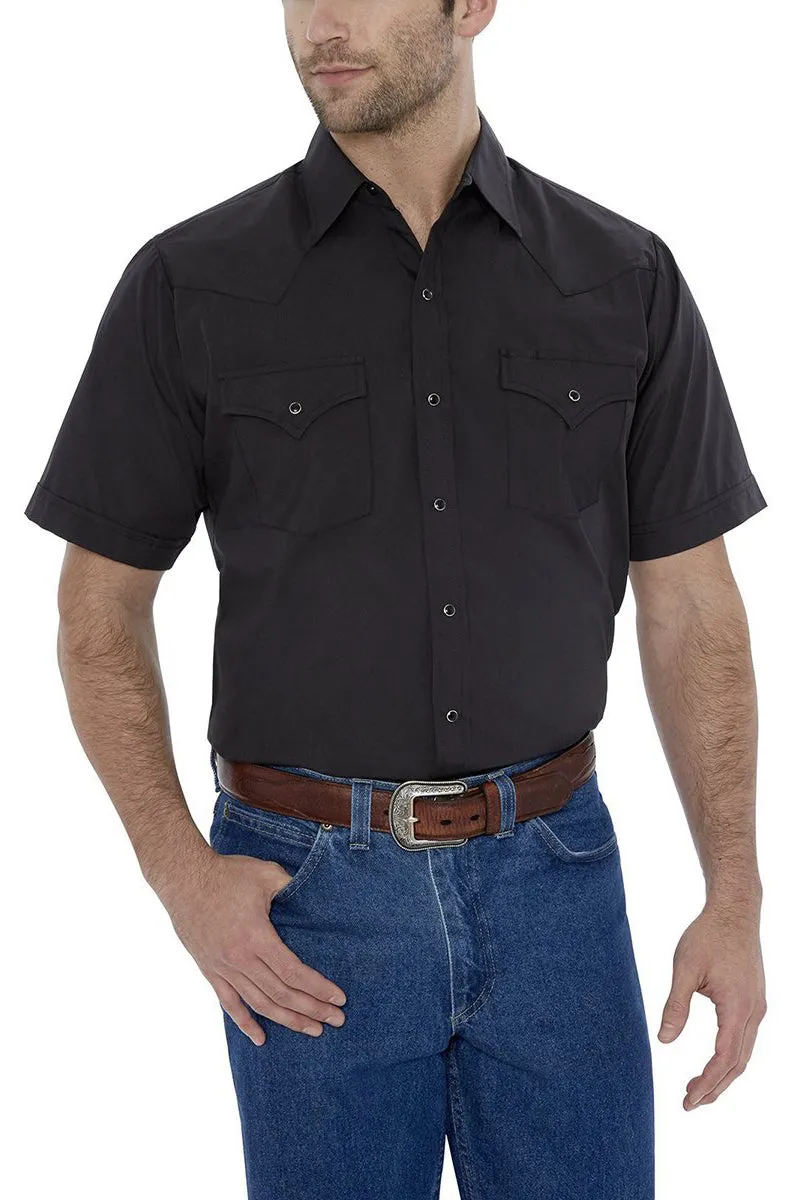 Men's Ely Cattleman Short Sleeve Solid Western Snap Shirt