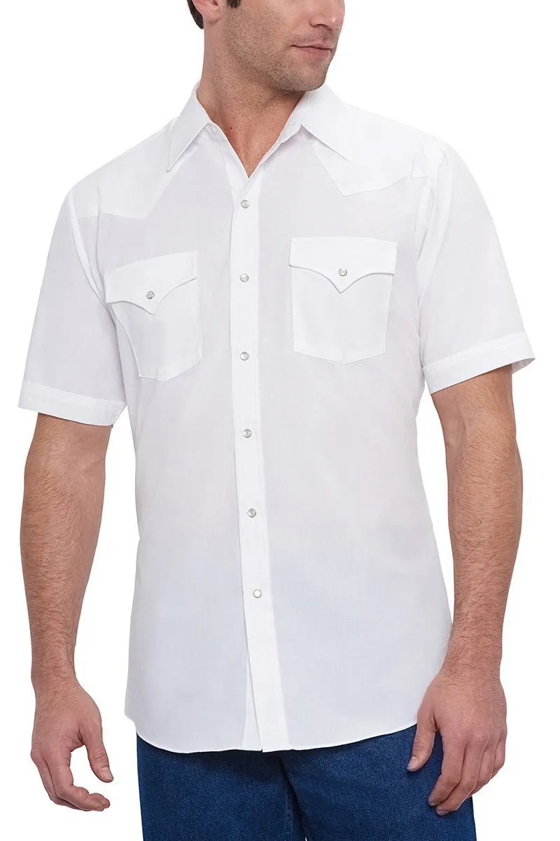 Men's Ely Cattleman Short Sleeve Solid Western Snap Shirt