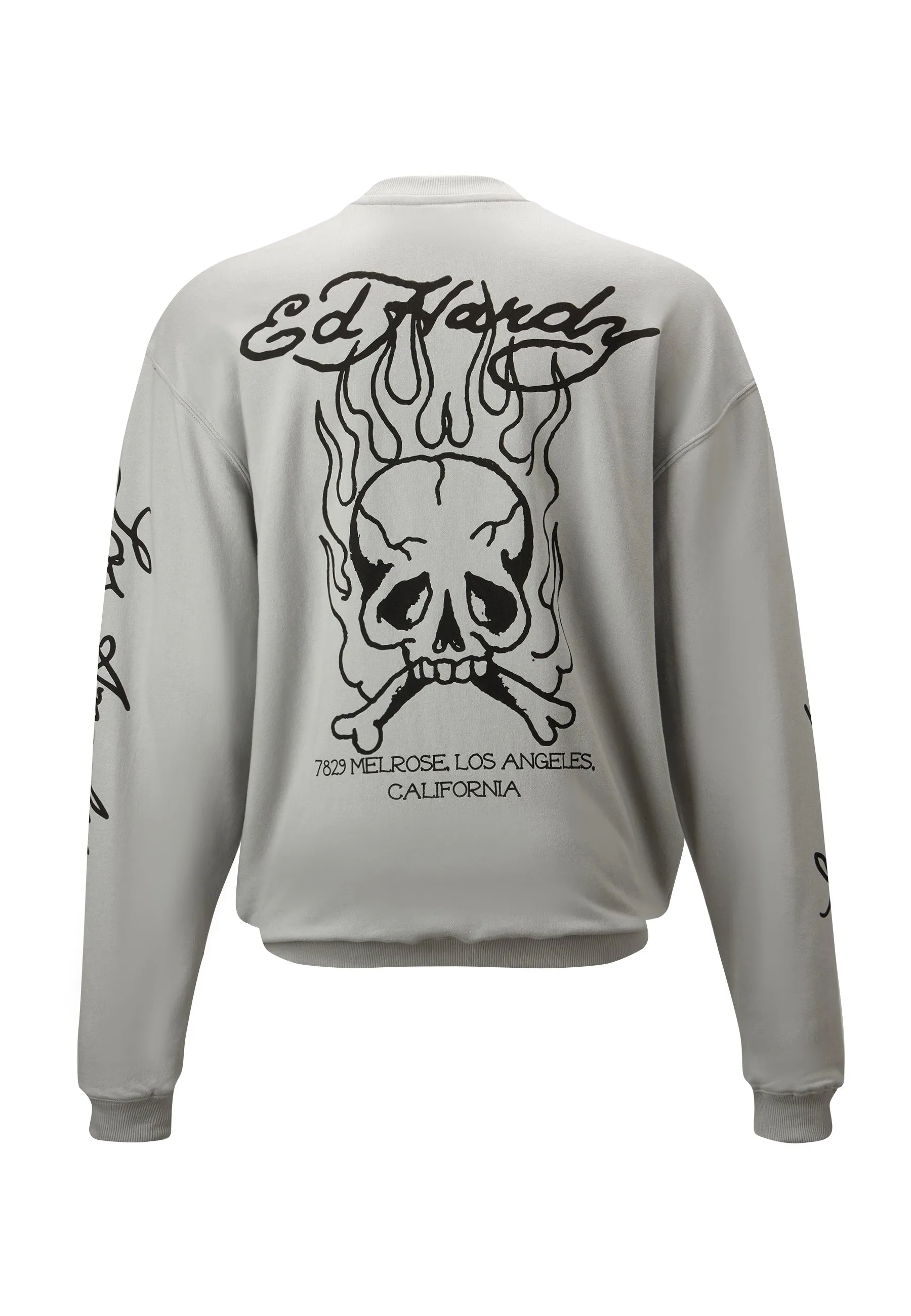 Mens Mono-Flash-Sheet Graphic Crew Neck Sweatshirt - Grey