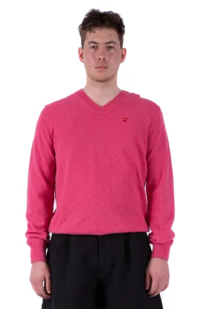 Men's Pink V-Neck Sweater