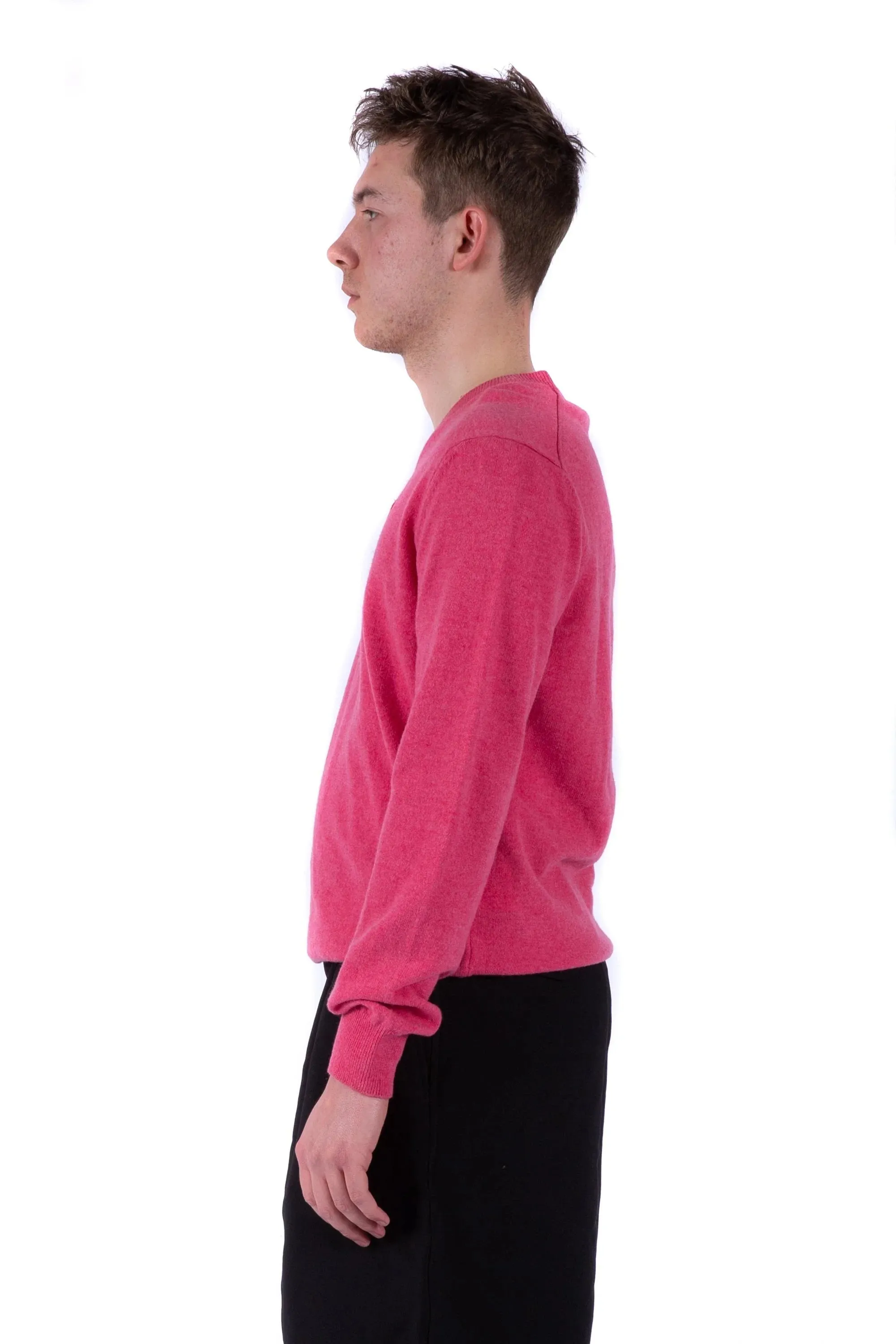 Men's Pink V-Neck Sweater