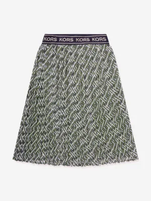 Michael Kors Girls Pleated Skirt in Green