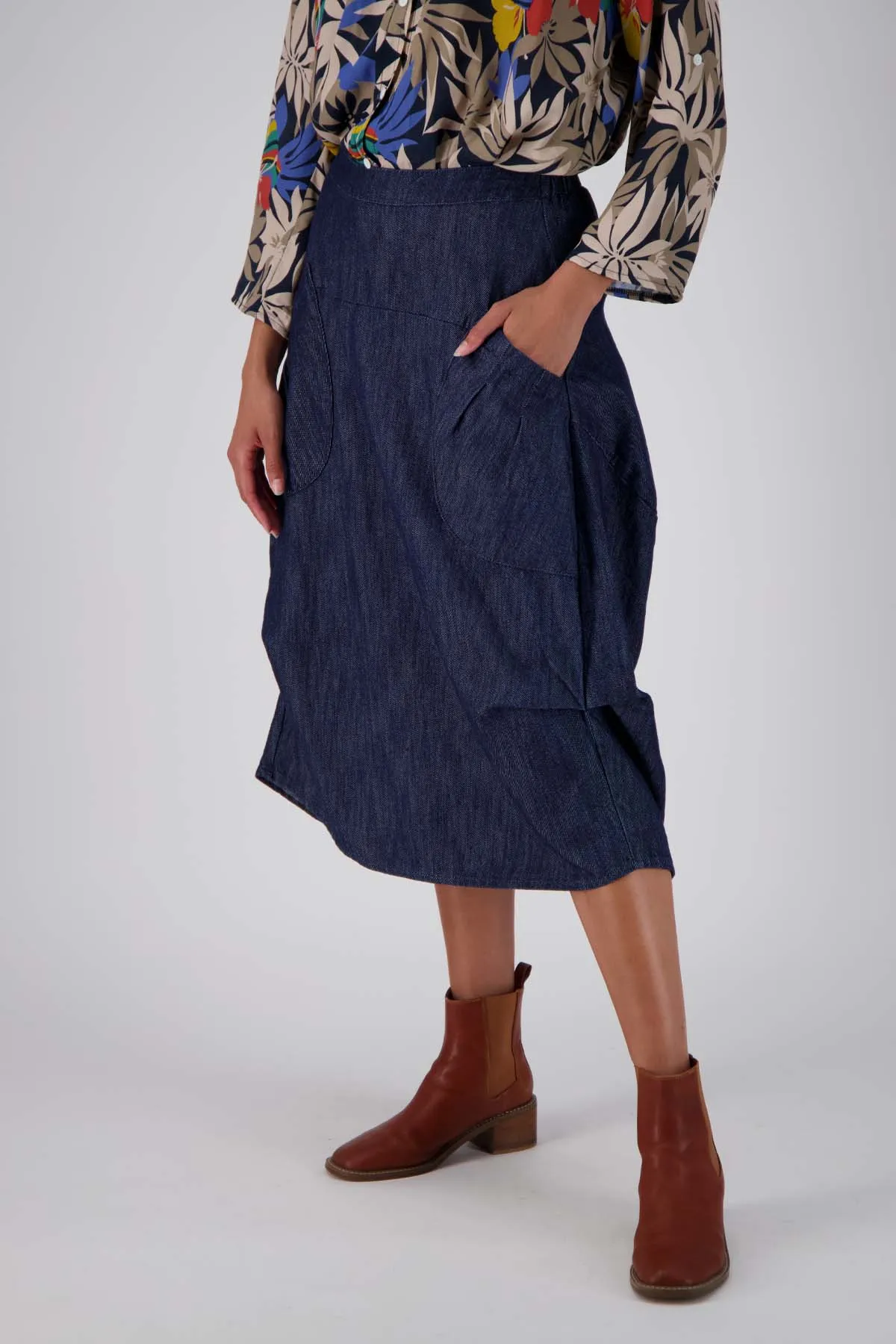 Milwaukee Classic Denim Skirt Dark Wash