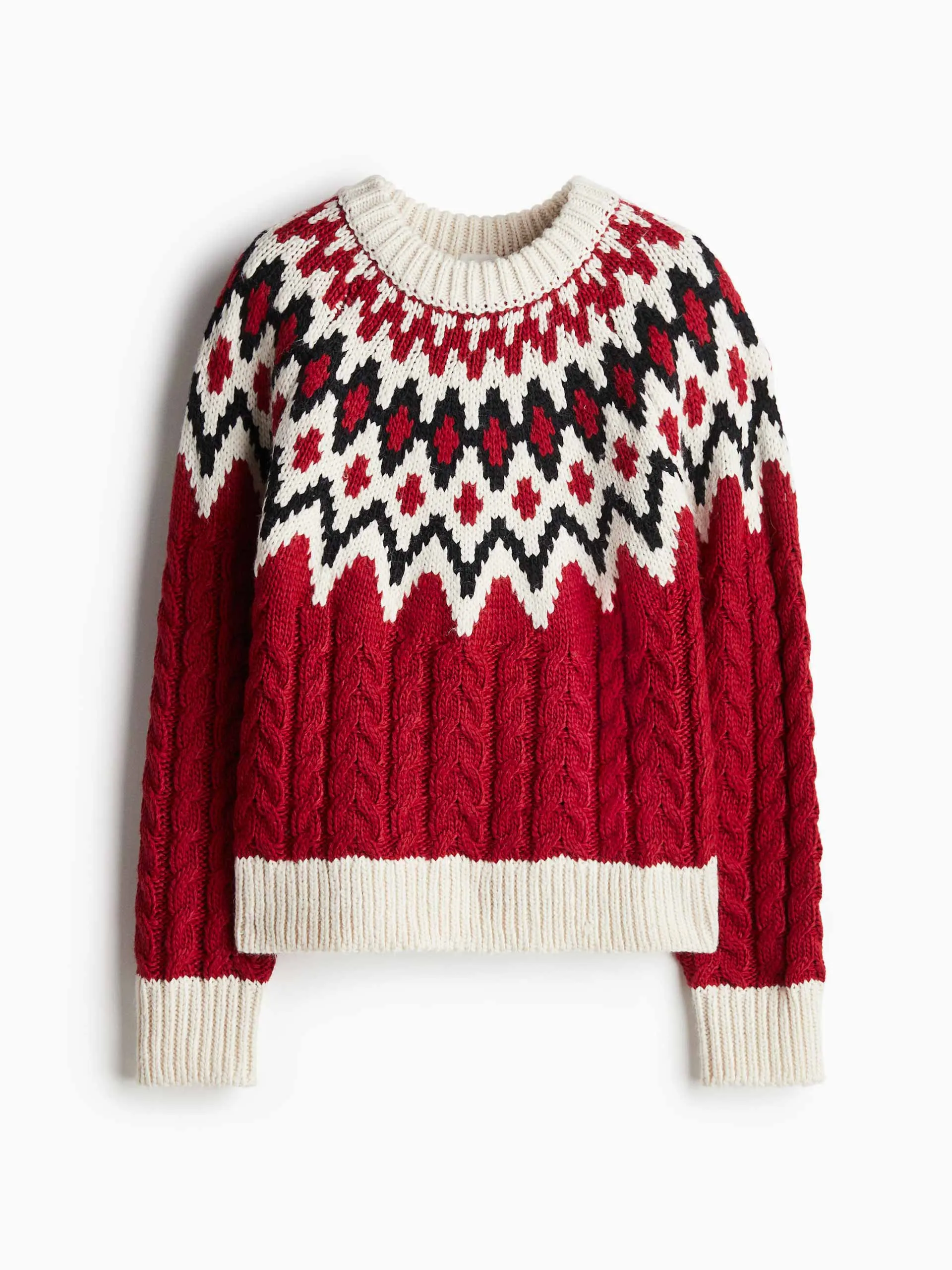 Mixed-knit jumper