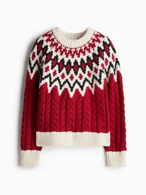 Mixed-knit jumper