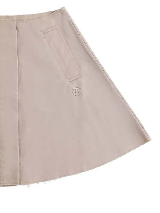 MM6 Maison Margiela   Embroidered logo cotton poplin skirt 