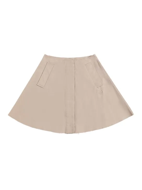 MM6 Maison Margiela   Embroidered logo cotton poplin skirt 