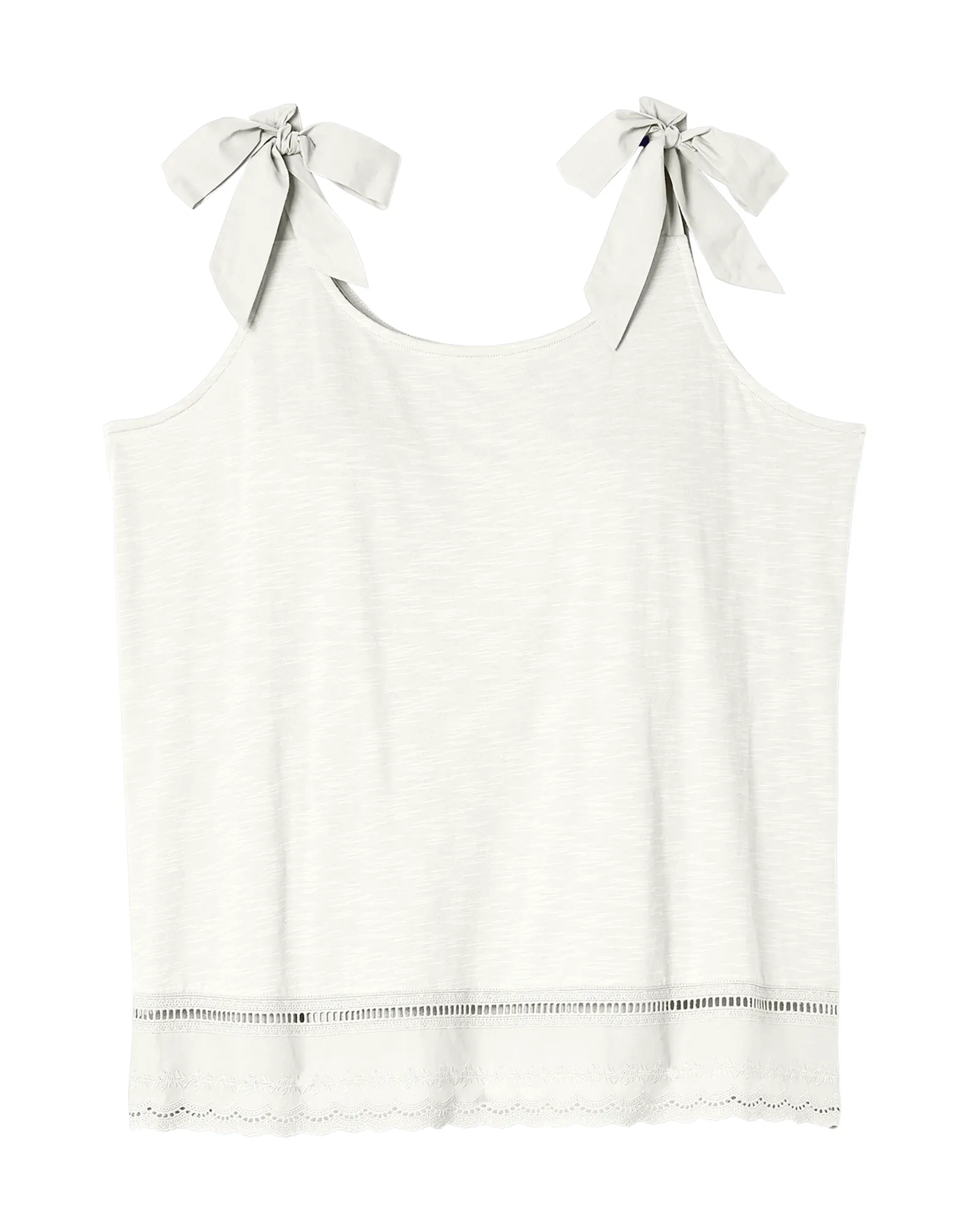 Monica Sleeveless Tie Tank | White