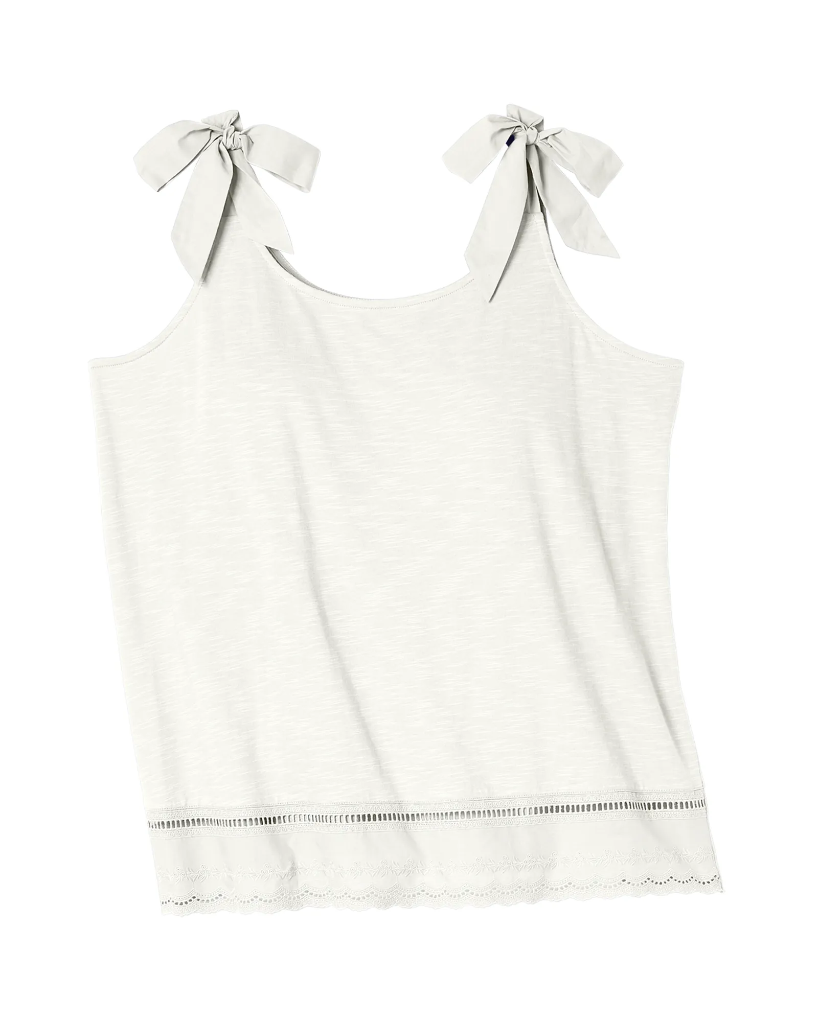 Monica Sleeveless Tie Tank | White