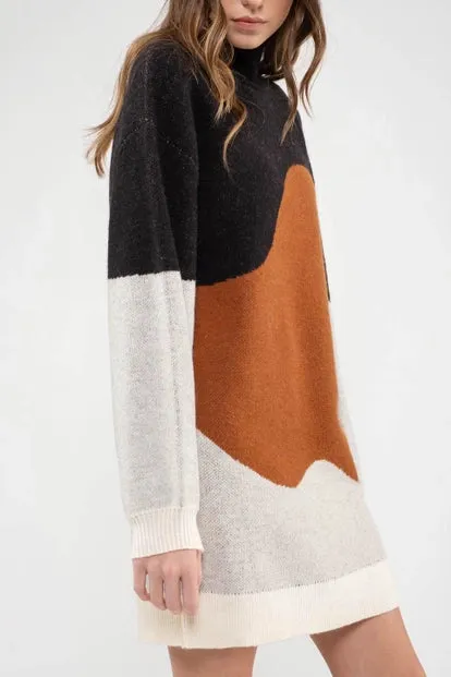 Naomi Color Block Sweater Dress