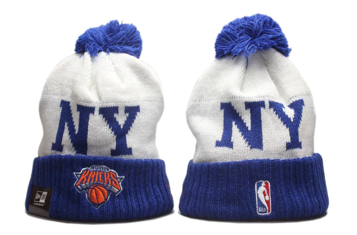 New Era® Official NBA Sideline Sport Embroidered Cuffed Knit Hat with Pom