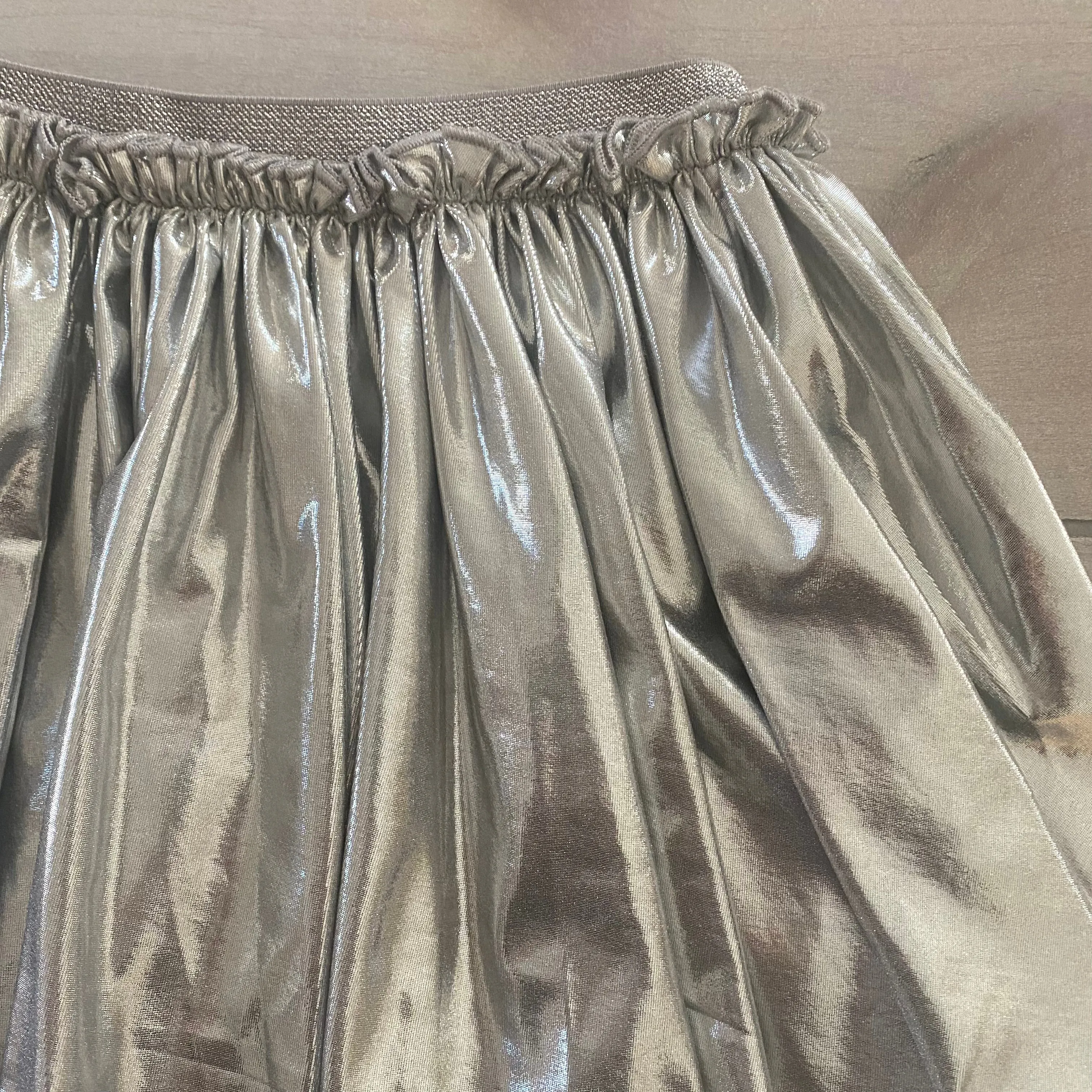 NEW Pink Chicken Silver Metallic Skirt