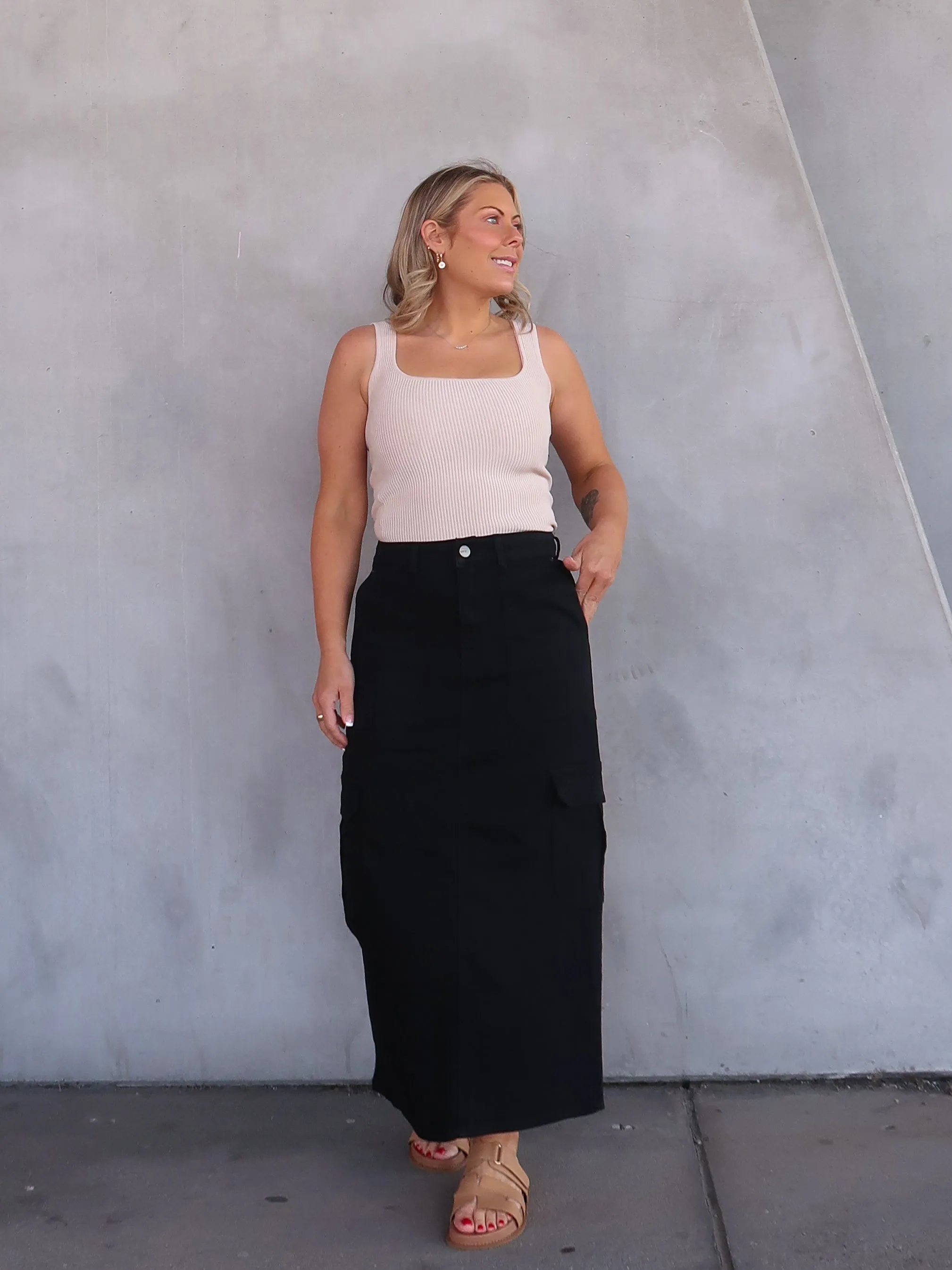 Nova Denim Cargo Skirt