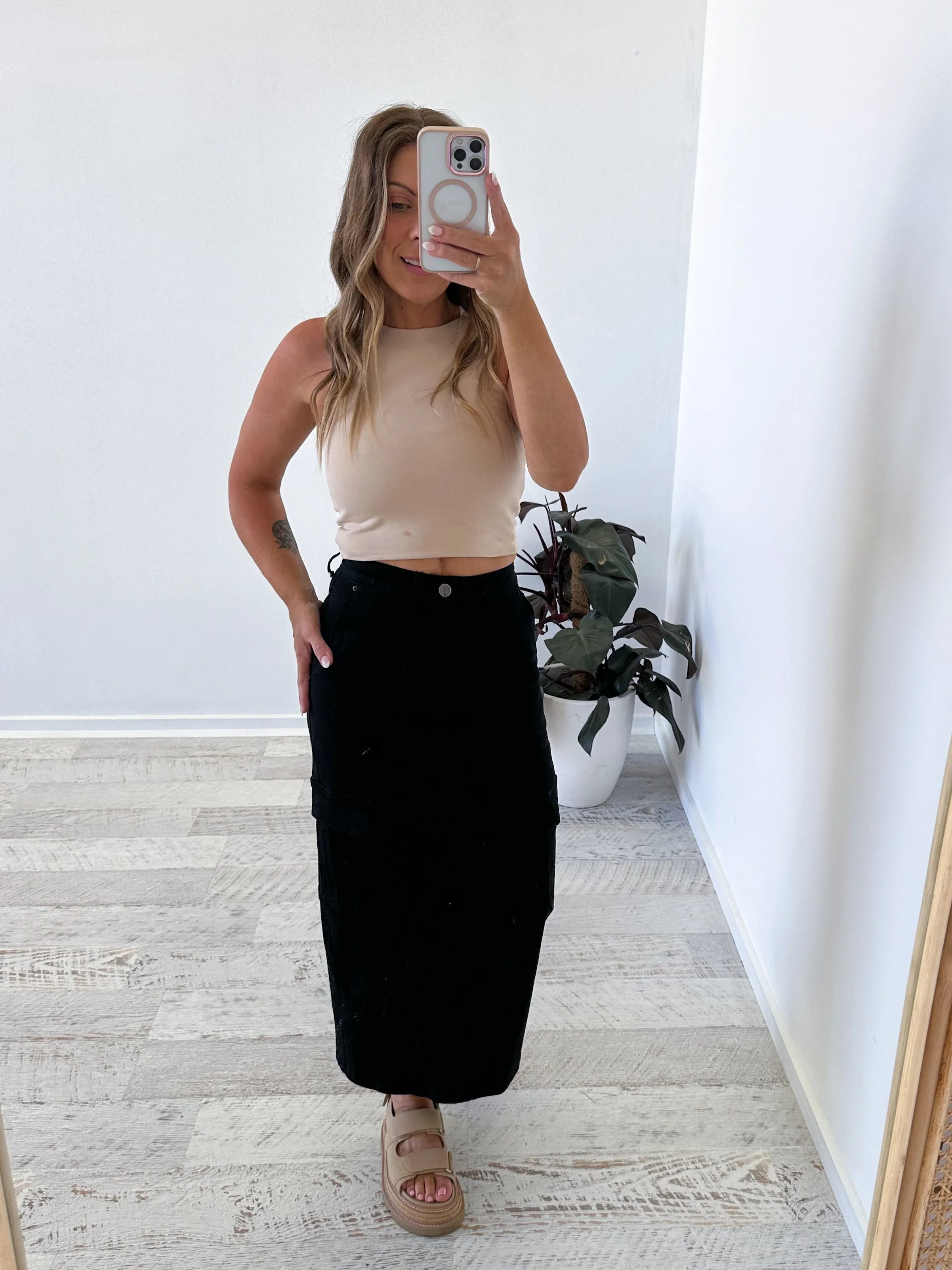 Nova Denim Cargo Skirt