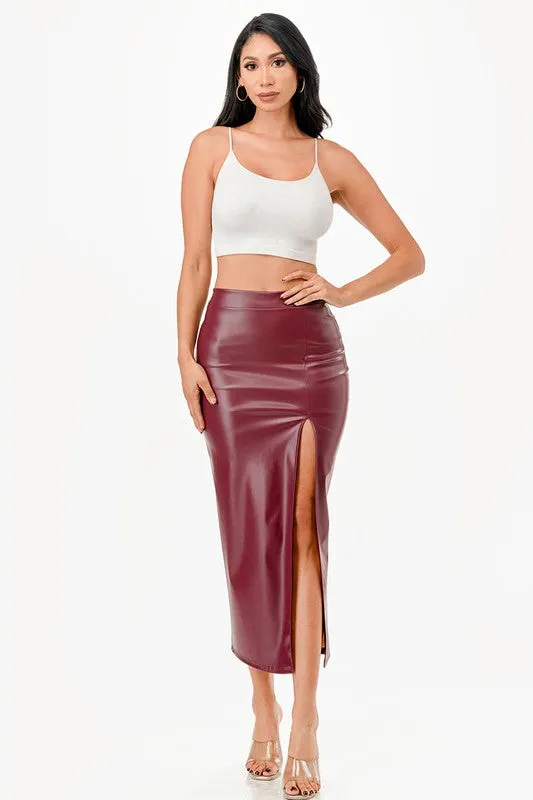 Open slit pencil skirt