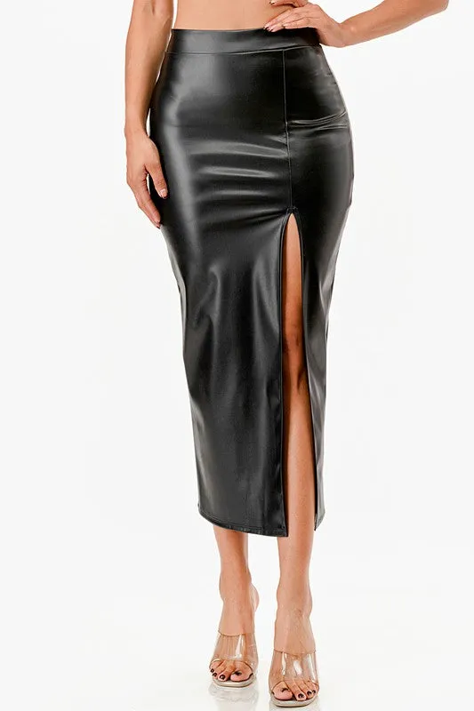 Open slit pencil skirt