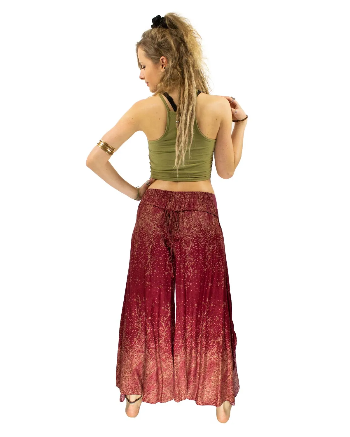 Palazzo Harem Pants Maroon